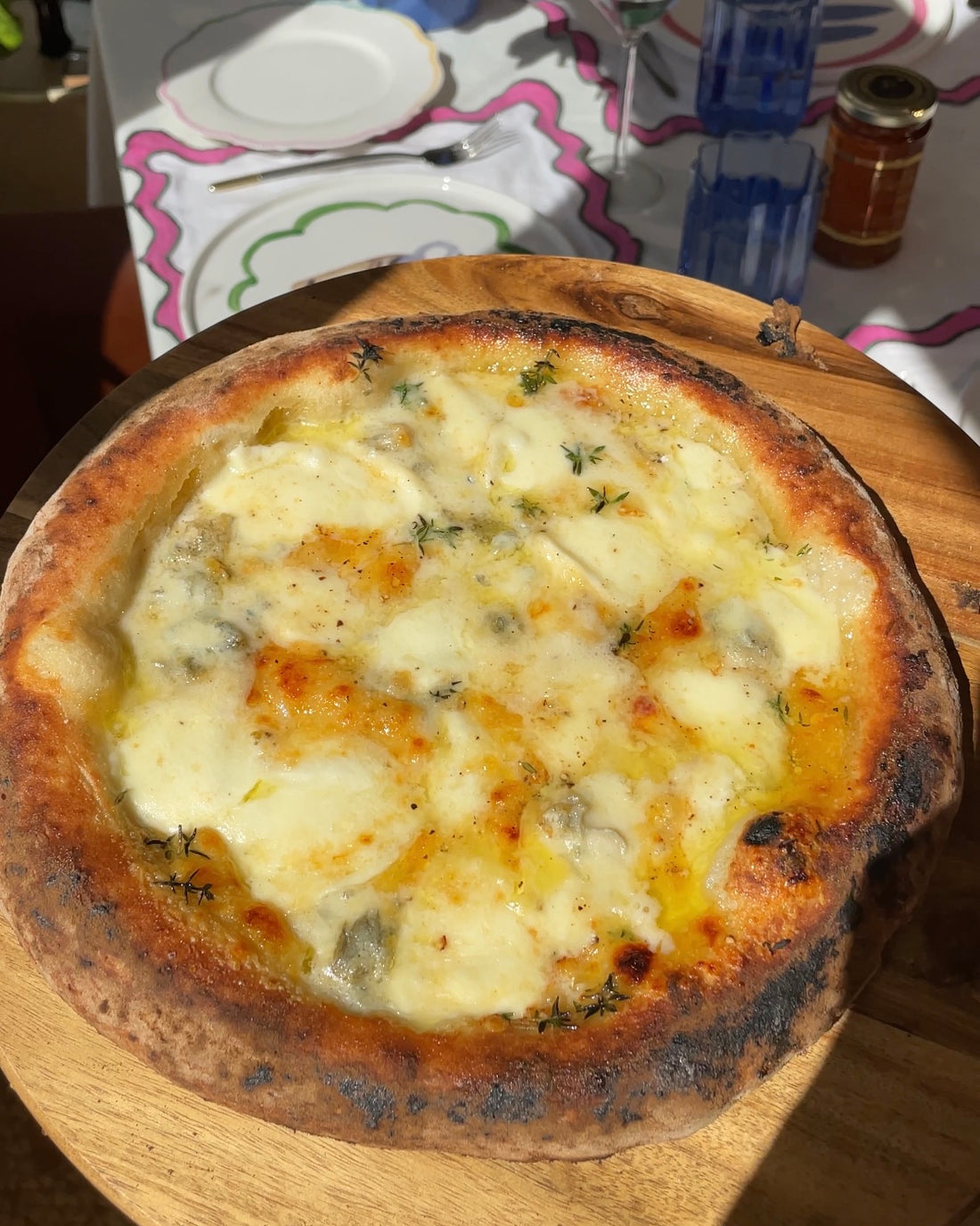 Quattro Formaggi, Thyme and Truffle Honey Pizza