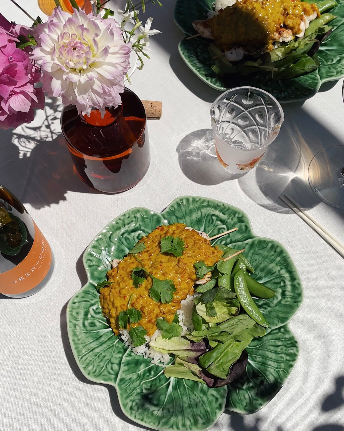 A plate with satay sauce on the left, and the ingredients to make the sauce on the right. @intothesauce, Into the Sauce, Tori Falzon, #intothesauce