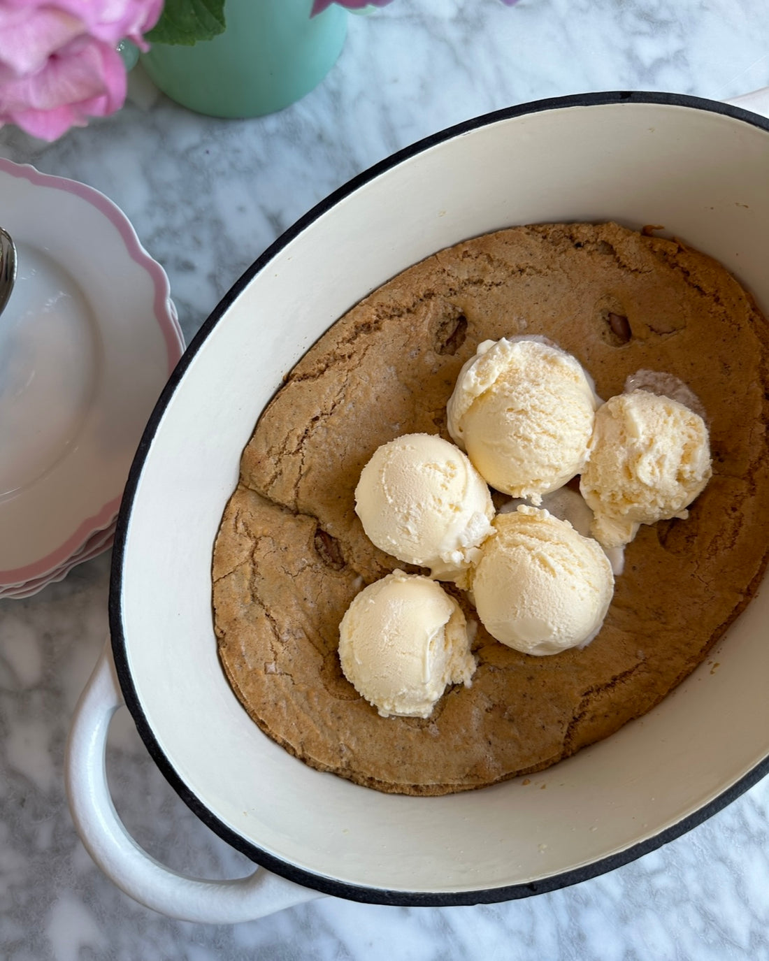 Brown Butter Chocolate Chip Skillet Cookie